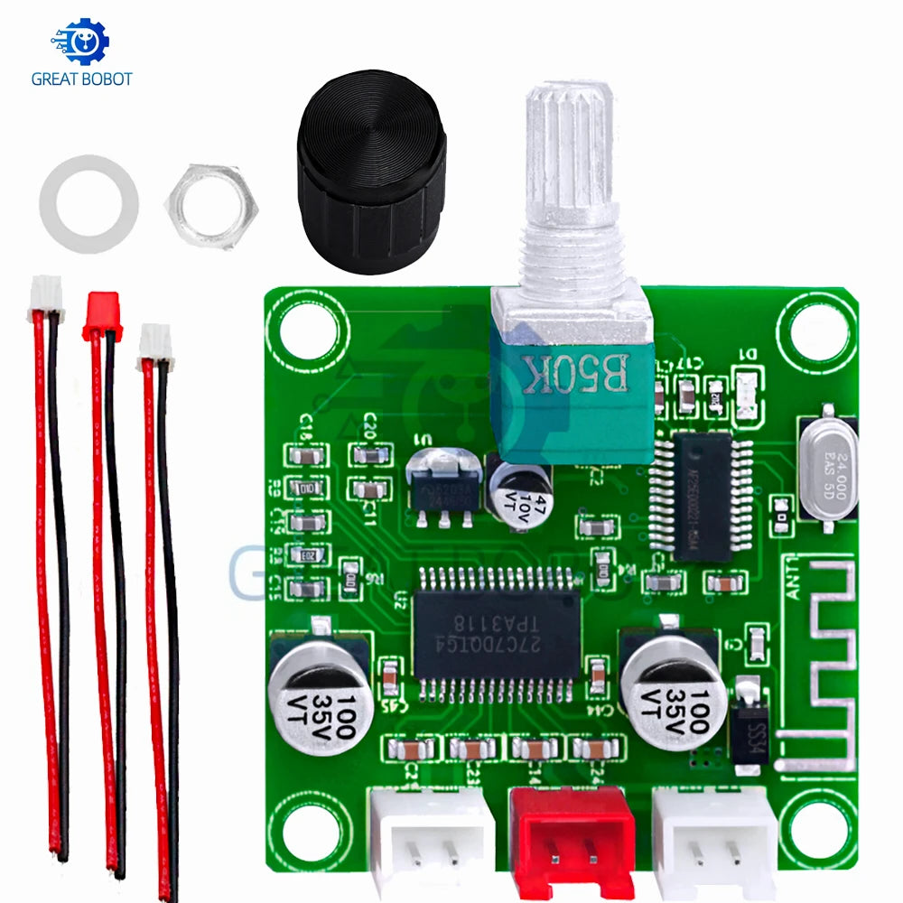 XH-A414 Bluetooth 5.0 Amplifier Board 50W+50W TPA3118D2 DC 12–24V Amplifier Board Module Axl
