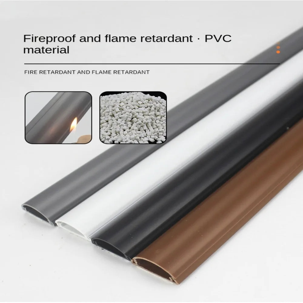 Arc Slot Floor Cord Cover – Self-Adhesive Cable Concealer Floor Cord Cover Axl