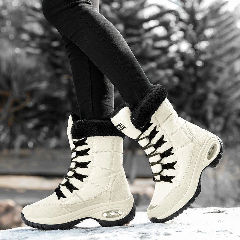 Women's Winter Platform Snow Boots – Waterproof Fur-Lined Women's Snow Boots Axl