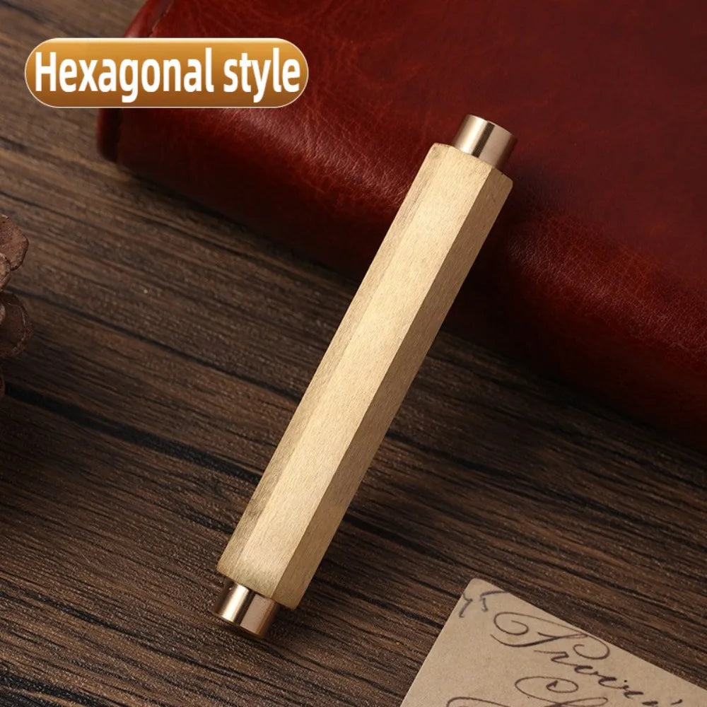 Retro Brass Fountain Pen – Mini Pocket Scalable Writing Pen Fountain Pen Axl Hexagonal Style