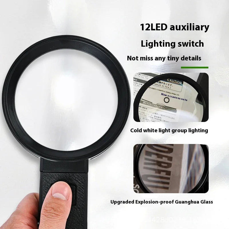 Handheld LED Magnifying Glass – Reading & Coin Magnifier LED Magnifying Glass Axl