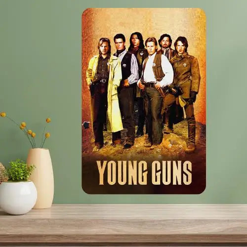 Young Guns Classic Movie Metal Poster Sign – Vintage Wall Art Metal Wall Sign Axl aluminum sign aluminum 40x30cm