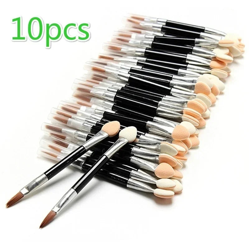10-Pc Double-Ended Eyeshadow Sponge Lip Applicator Brush Set Makeup Applicator Set Axl