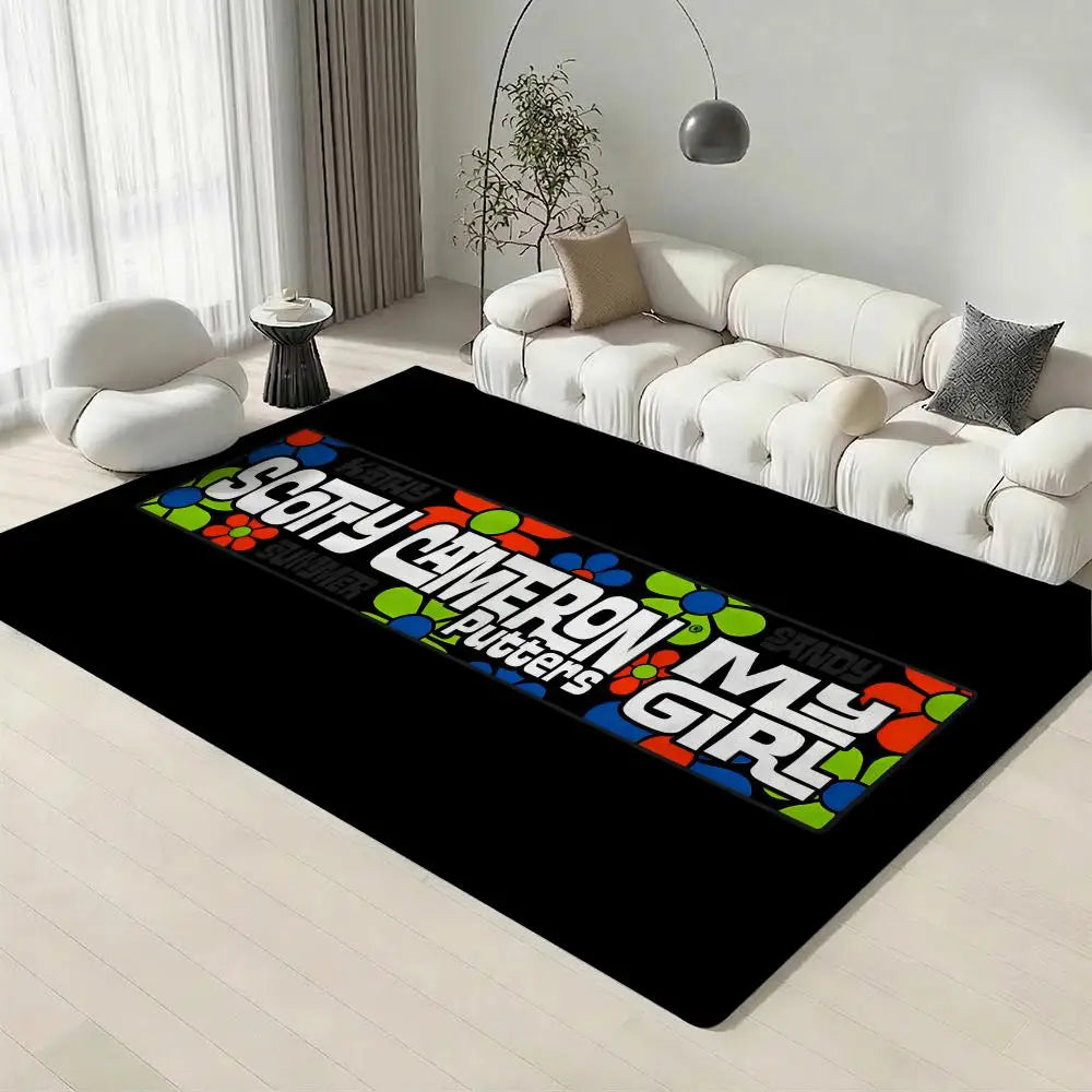 Golf Print Flannel Floor Mat – Non-Slip Soft Indoor Rug Indoor Floor Rug Axl