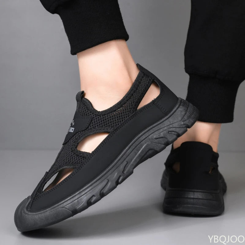 Men's Breathable Mesh Slip-On Sandals | Non-Slip Thick Sole Men's Sandals Axl
