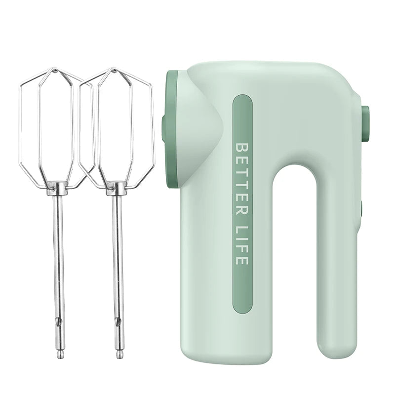 Cordless Electric Hand Mixer 5 Speed – 2 Stainless Whisks Cordless Hand Mixer Axl Green