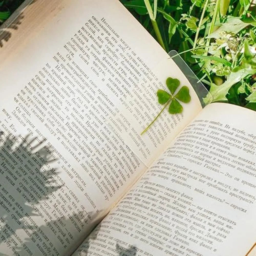 5-Pack Four-Leaf Clover Bookmarks – Waterproof Leaf Vein Decorative Bookmark Axl