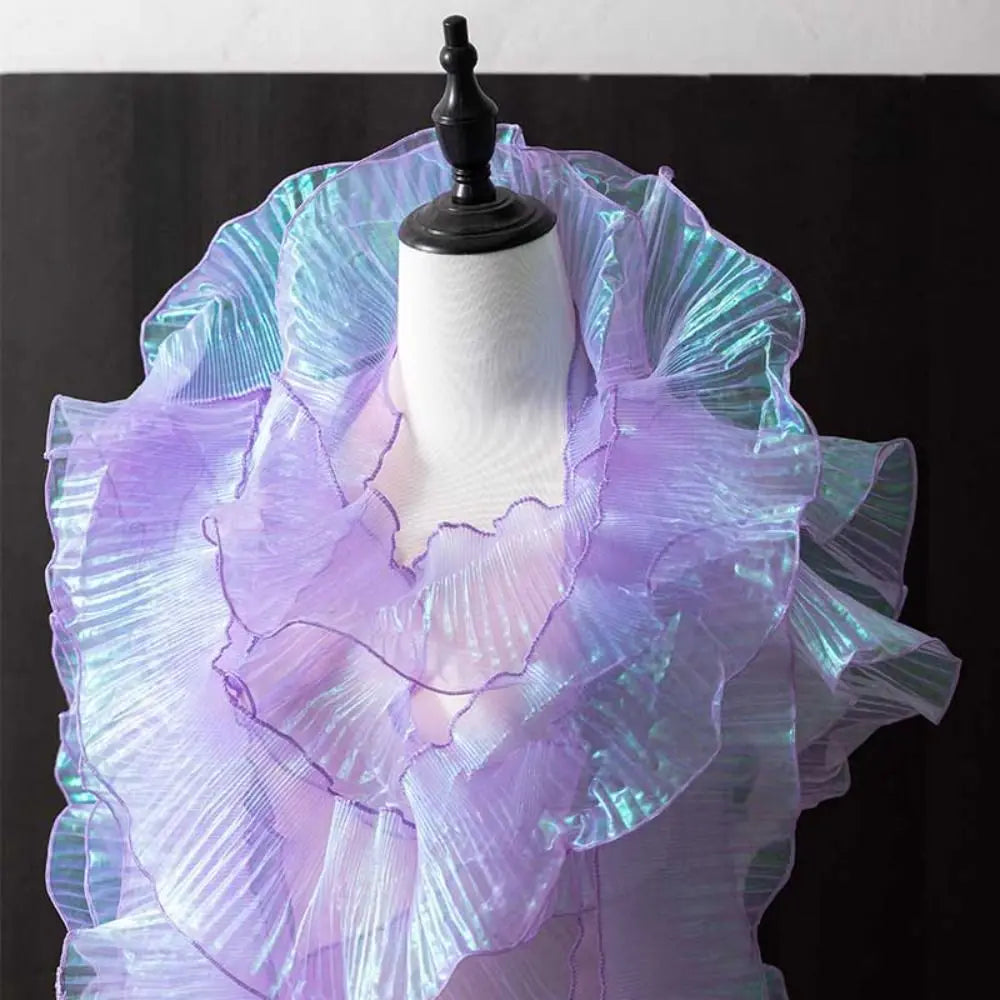 1 Yard Pleated Lace Ribbon 12cm Wide – Ruffle Sewing Trim Pleated Ruffle Ribbon Axl purple