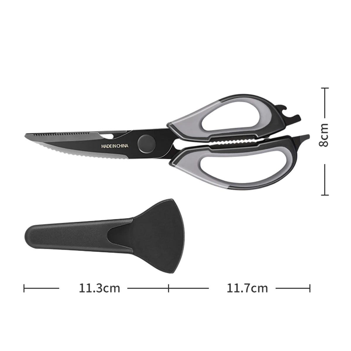 PLYS Heavy-Duty Kitchen Shears – Stainless Steel Bone Scissors Kitchen Bone Shears Axl black