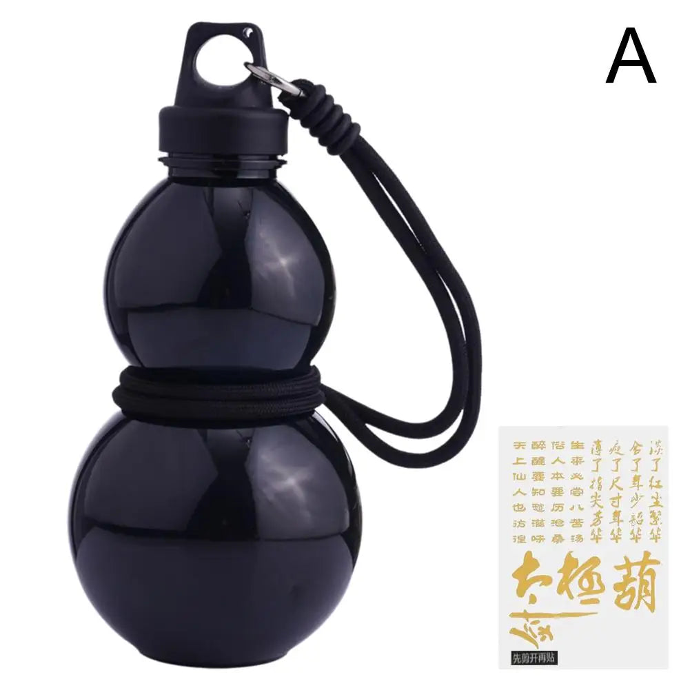 Gourd Water Bottle 750ml – Retro Chinese Design with Strap Sports Water Bottle Axl black 500-1000ml