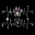 Paw Print Iron-On Rhinestone Appliqué – Glass Hotfix Patch Rhinestone Iron-On Patch Axl AECH04-17699