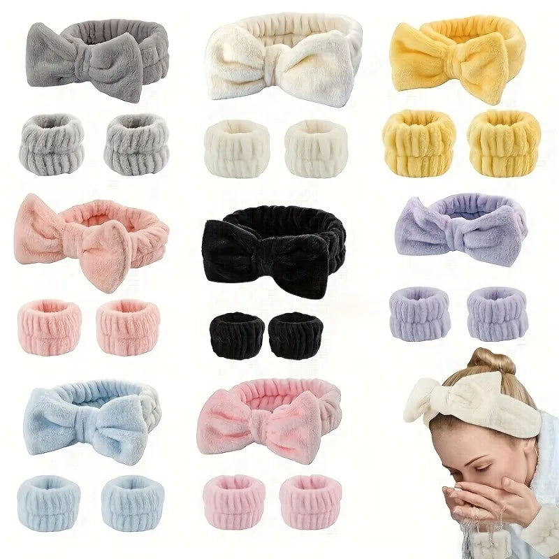 Butterfly Headband & Wristband Set – Plush Flannel Beauty Accessories Beauty Headband Set Axl