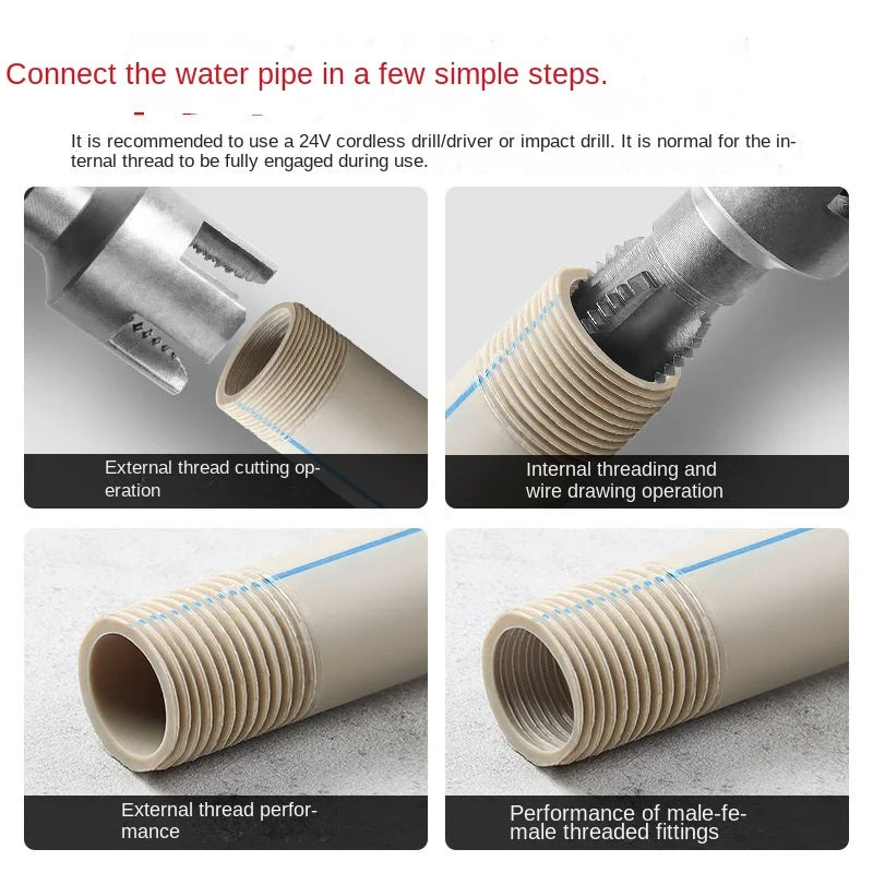 PVC Pipe Thread Cutting Tool – Internal & External Threader Kit Pipe Threading Tool Axl