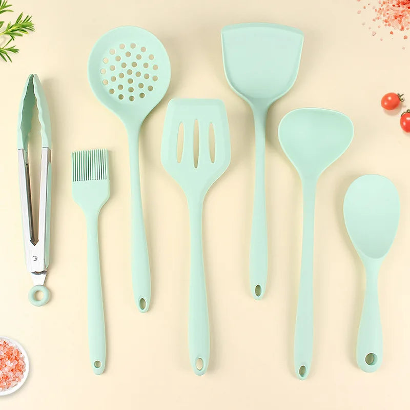 7pc Silicone Kitchen Utensil Set – Heat-Resistant & Non-Stick Silicone Utensil Set Axl