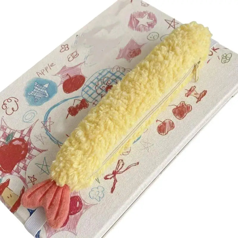 Cute Shrimp Tail Plush Pencil Case | Novelty Stationery Pouch Novelty Pencil Case Axl