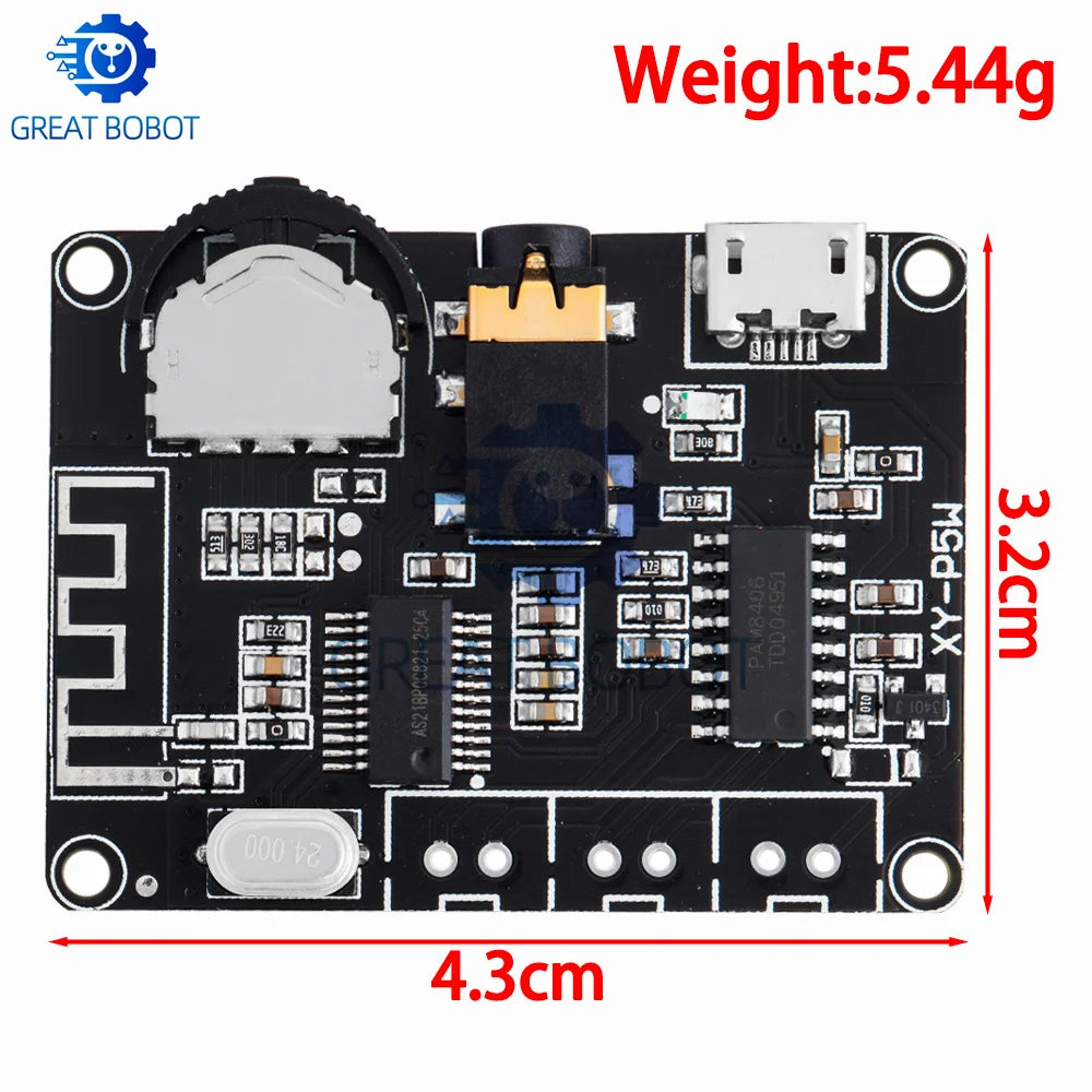 PAM8406 Bluetooth 5.0 Stereo Amplifier Module 5W+5W Arduino DIY Audio Amplifier Module Axl