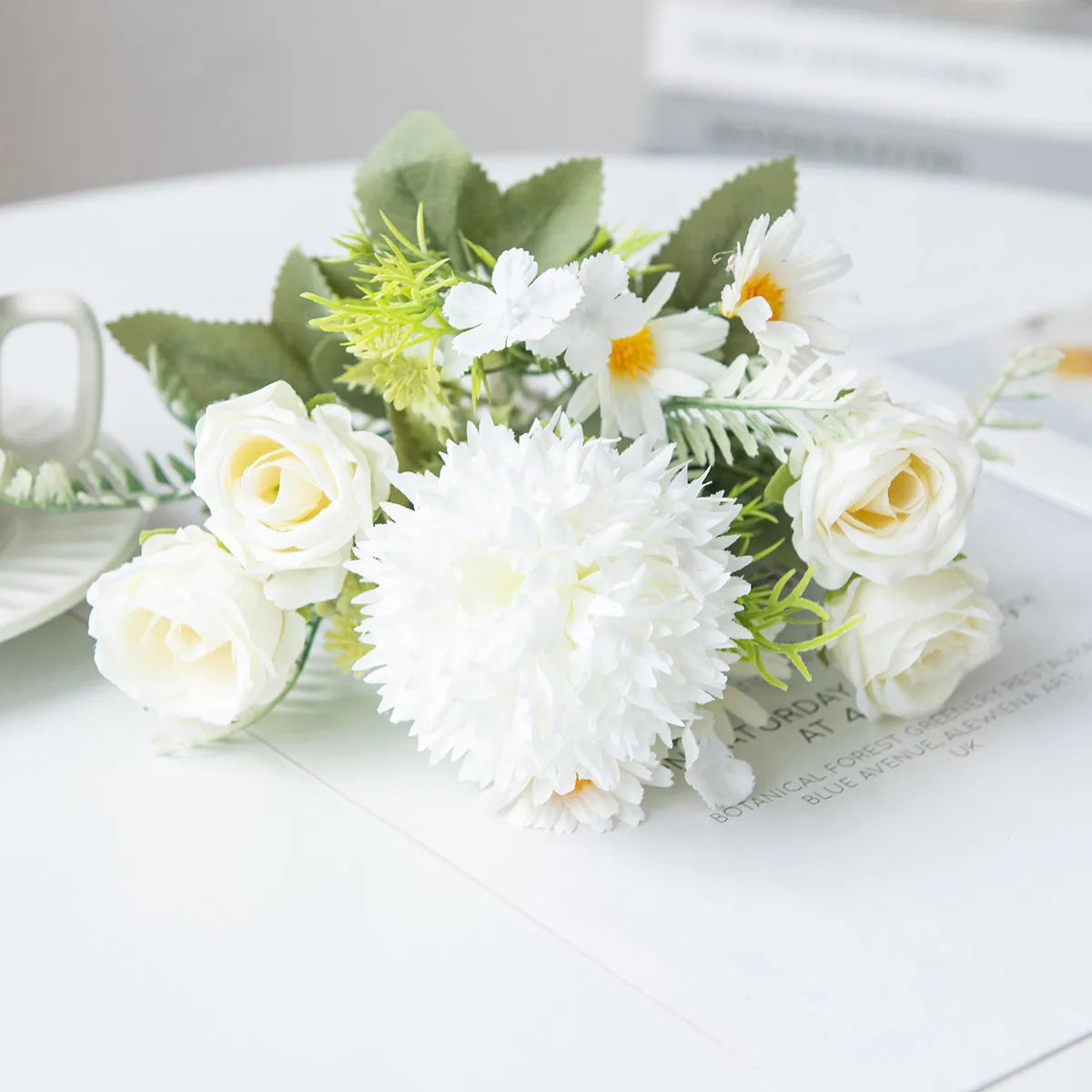 Silk Rose & Chrysanthemum Artificial Flower Bouquet | 2–4 Pcs Artificial Flower Bouquet Axl 1 2 pcs