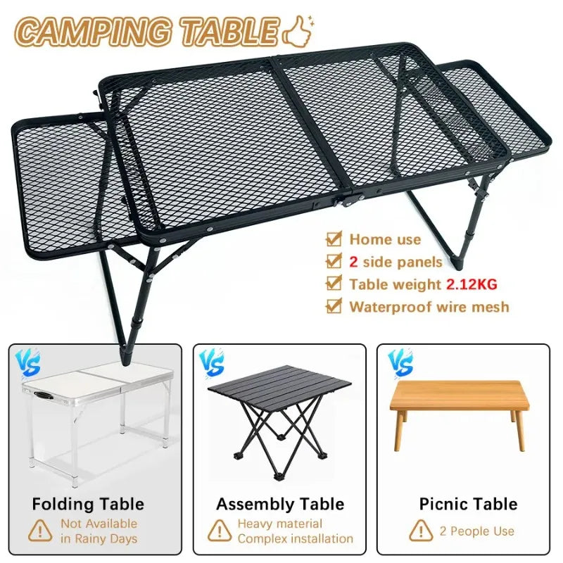 Portable Folding Camping Table – Low Outdoor BBQ Dining Table Folding Camping Table Axl