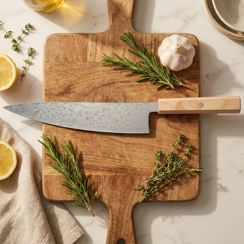 Damascus Steel Chef Knife – Japanese 21cm Kitchen Blade Damascus Chef Knife Axl Kitchen knife