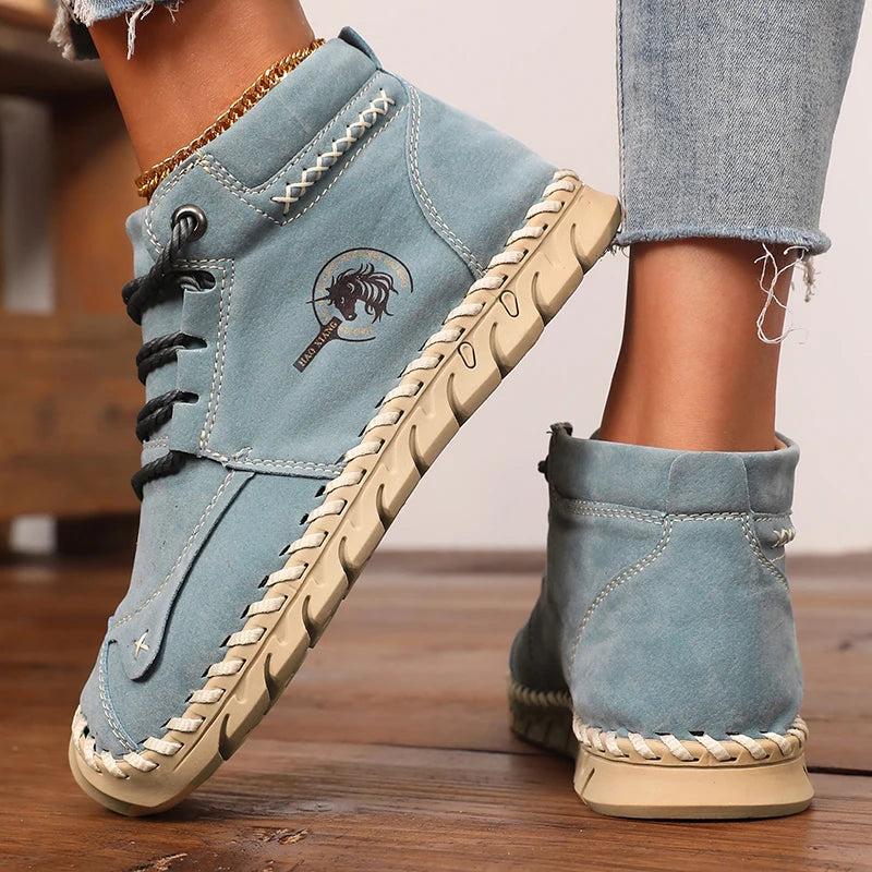 AZGB Women's Leather Sneakers – Lightweight, Non-Slip & Waterproof Women's Leather Sneakers Axl