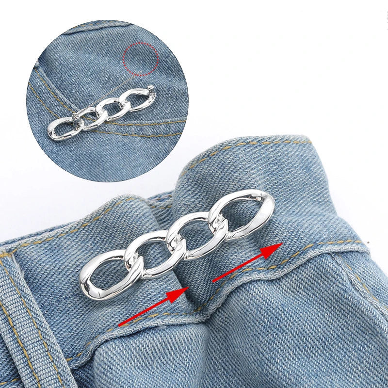 Adjustable Waist Tightener Clip – Metal Snap Button for Jeans Waist Adjuster Clip Axl
