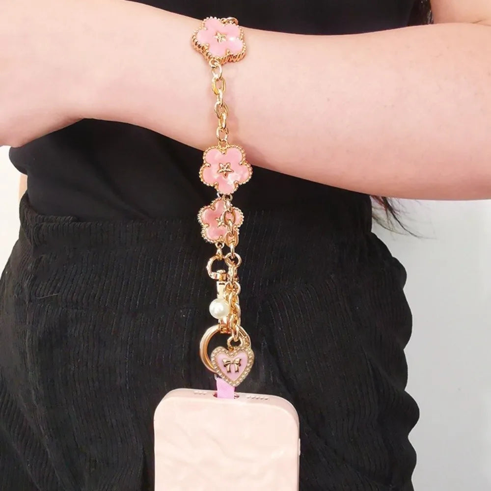 Flower Phone Strap Pendant – Metal Chain Cell Phone Lanyard Phone Strap Pendant Axl