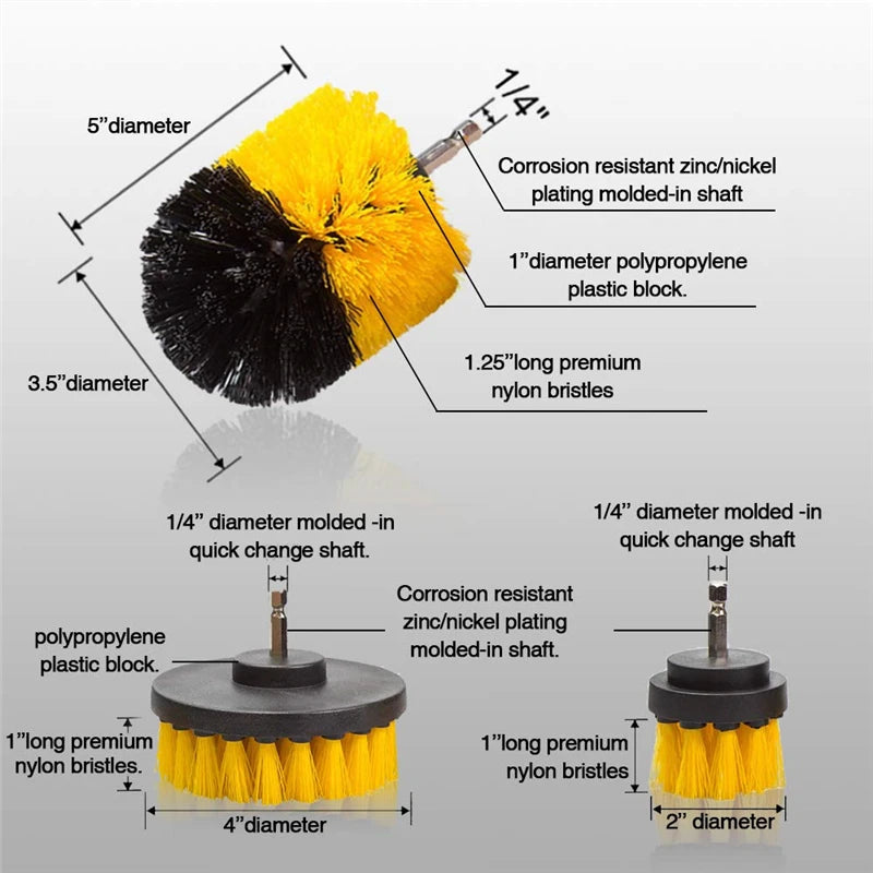 22-Pc Drill Scrubber Brush Kit – Nylon Cleaning Brushes Drill Cleaning Brush Kit Axl