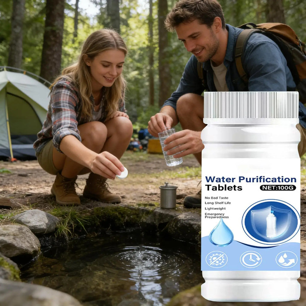 Camping Water Purification Tablets – Fast-Dissolving, Odorless Water Purification Tablets Axl