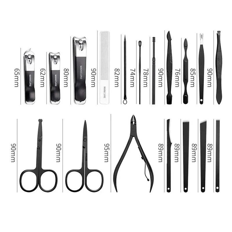 18-Piece Professional Manicure Set – Stainless Steel Nail Kit Manicure Set Axl