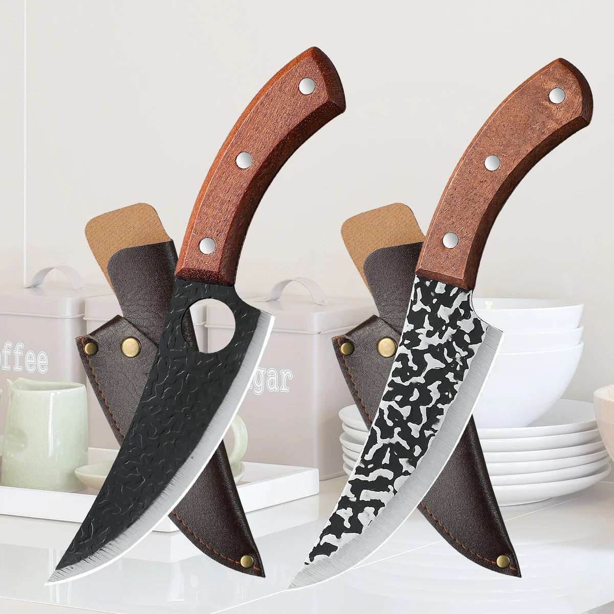 SHENJIU Hand Forged Boning Knife – Full Tang Stainless Steel Boning Knife Axl 2pcs AB