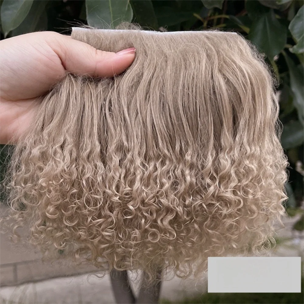 Curly Mohair Hair Wefts for BJD OB11 Blythe & Reborn Dolls Doll Hair Wefts Axl Khaki