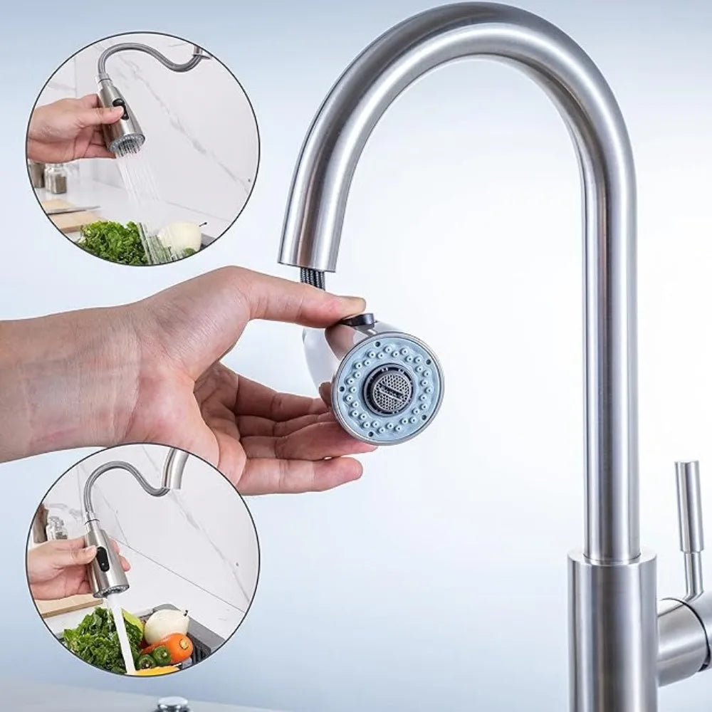 360° Pull-Out Faucet Spray Head – 3-Function Water-Saving Nozzle Faucet Spray Head Axl