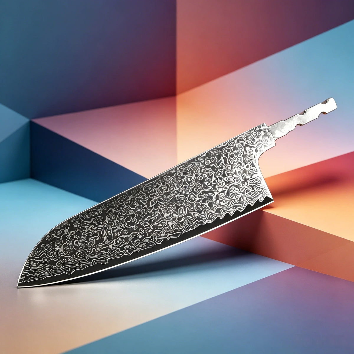 Damascus Steel Cleaver Blade Blank – Hand Forged DIY Knife Knife Blade Blank Axl Santoku Knife-1PC