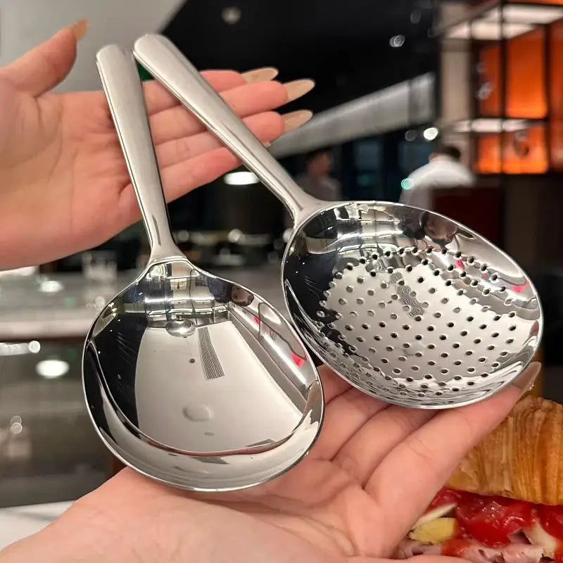 Stainless Steel Slotted Spoon Set | Heat-Resistant Kitchen Ladle Kitchen Serving Spoon Axl
