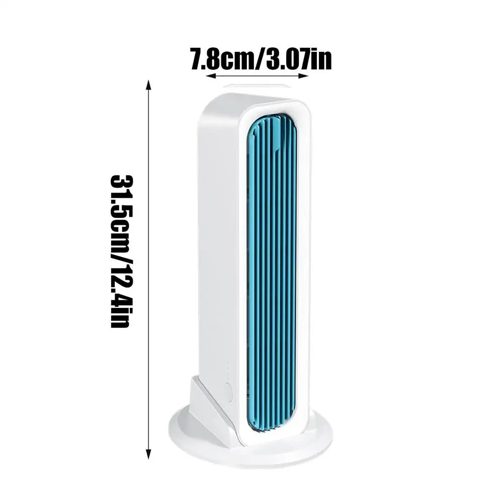 Bladeless Tower Fan 3 Modes Remote Control 4000mAh Battery Bladeless Tower Fan Axl Blue