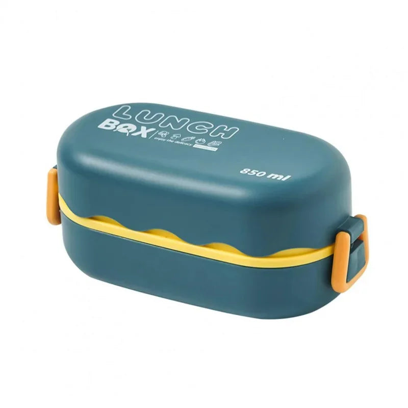 850ml Double-Layer Leak-Proof Bento Box | Microwavable Lunch Box Bento Lunch Box Axl blue