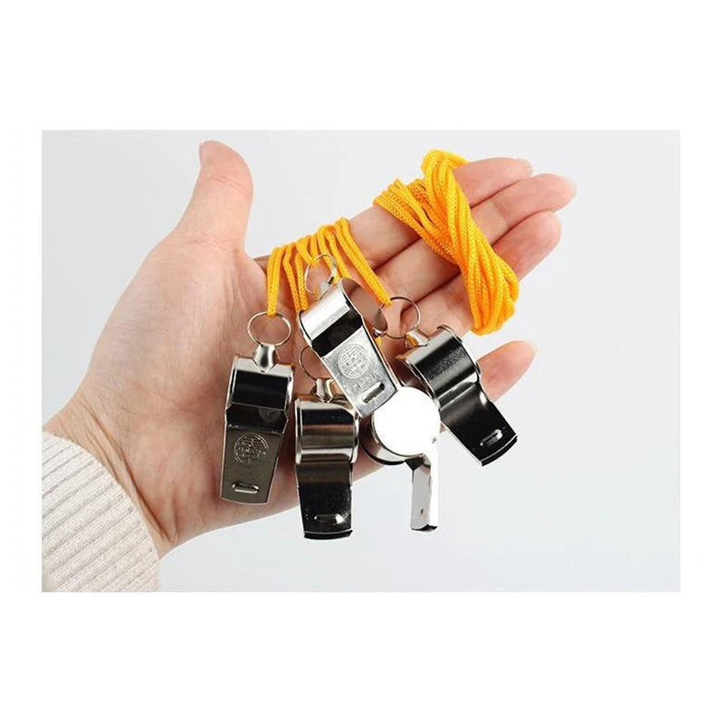 Loud Stainless Steel Sport Whistle with Rope | Referee Sport Referee Whistle Axl