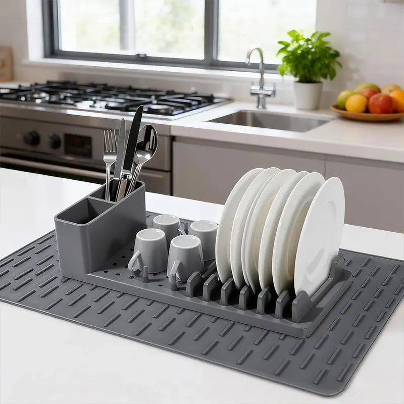 Foldable Silicone Dish Drying Mat – Non-Slip Kitchen Rack Silicone Drying Mat Axl