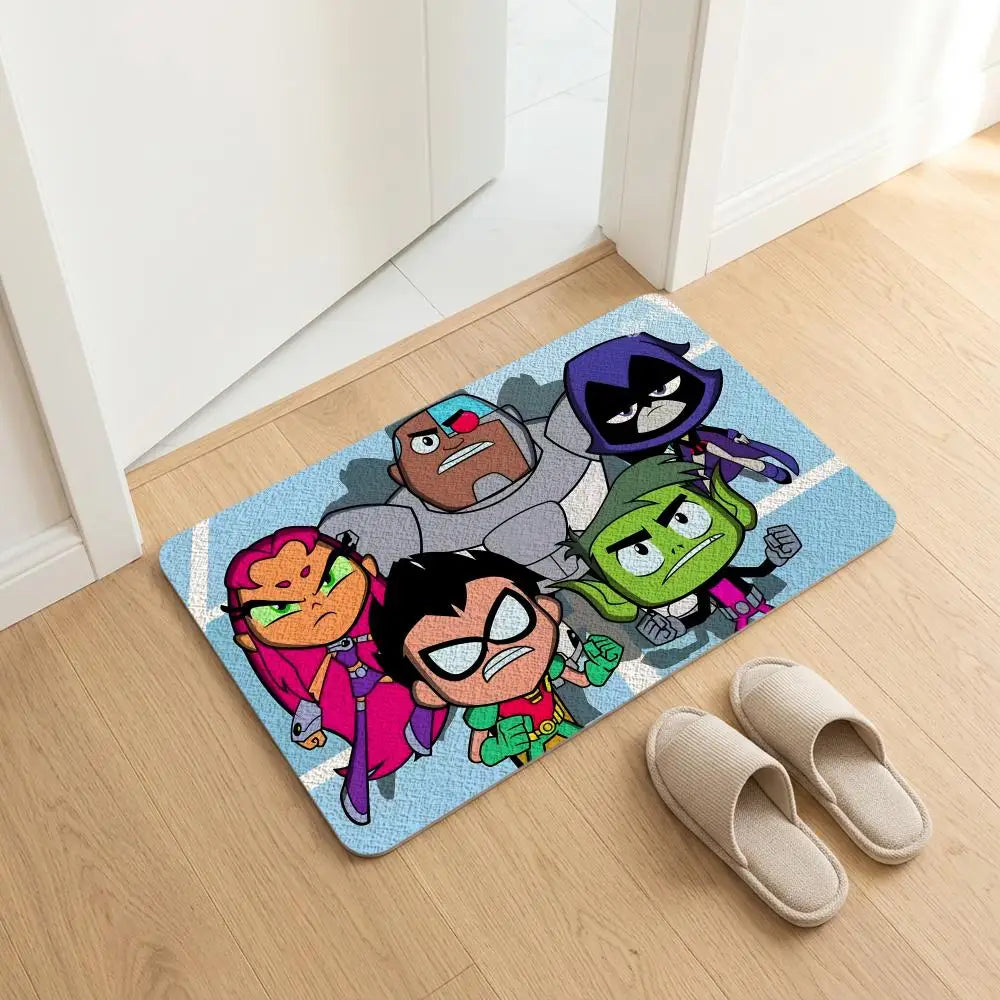 Teen Titans Go! Diatomite Bath Mat – Non-Slip & Quick Dry Diatomite Bath Mat Axl White7 50x80cm