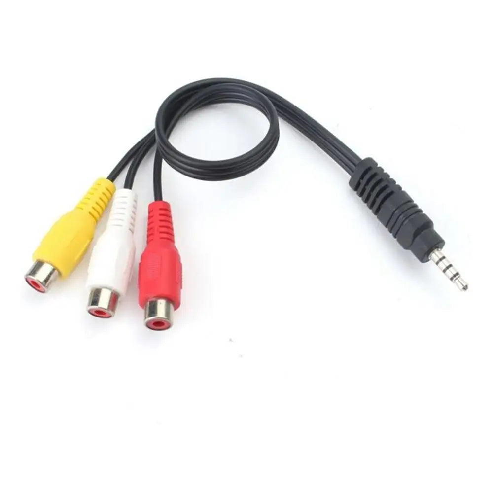 3.5mm Mini AV to 3-RCA Adapter Cable – Gold Plated, 28cm AV Adapter Cable Axl