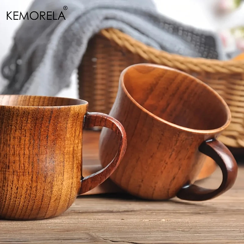 KEMORELA Wooden Coffee Mugs – Vintage Jujube Tea Design Set Wooden Mug Set Axl
