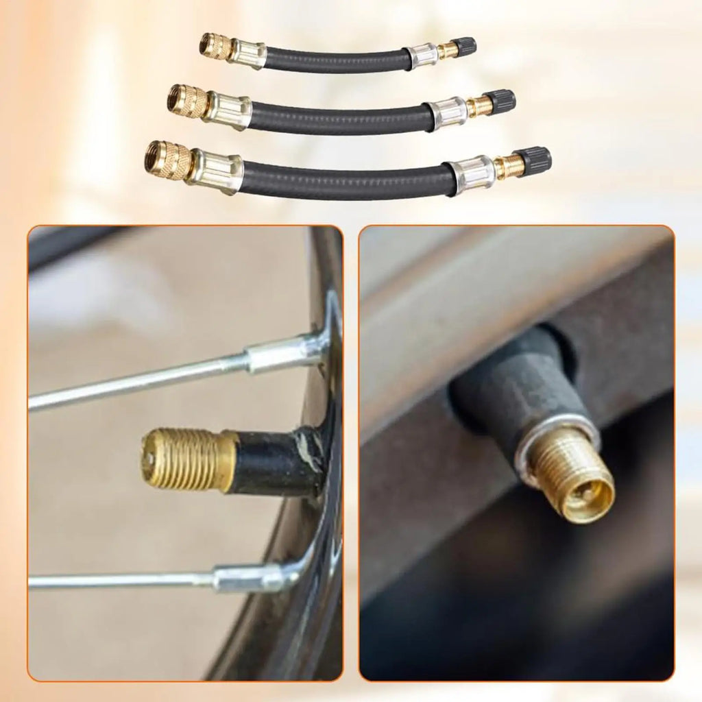 Tire Valve Stem Extender – Brass & Rubber for Cars, Bikes & Trucks Valve Stem Extender Axl