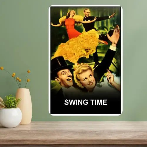 Swing Time Vintage Metal Movie Poster Sign | Retro Wall Art Metal Wall Sign Axl aluminum sign aluminum 14x20cm