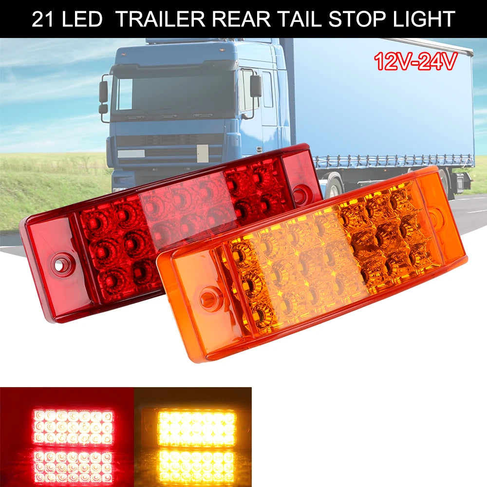21 LED Flowing Tail Light Brake Indicator Lamp 12V 24V Truck LED Tail Light Axl