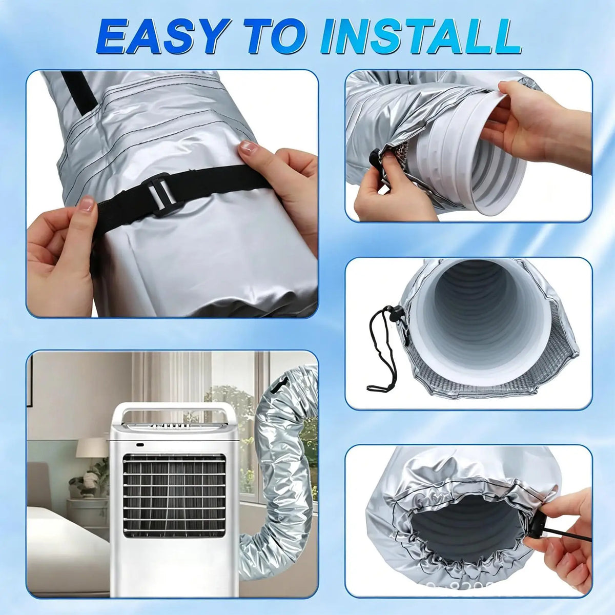 AC Hose Insulation Sleeve – Heat-Resistant Portable AC Cover AC Hose Cover Axl