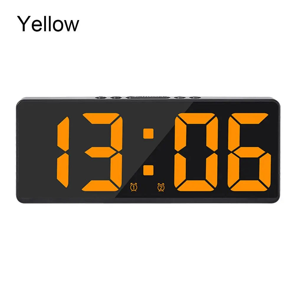 Voice Control LED Digital Alarm Clock with Temperature Display LED Alarm Clock Axl Yellow