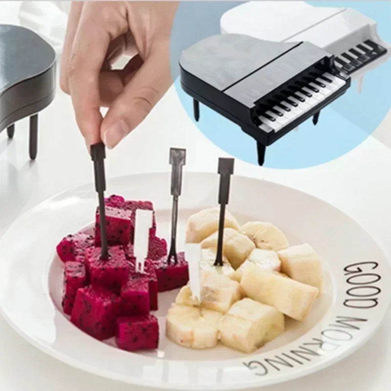 10-Piece Piano Shape Fruit Forks – Dessert & Cake Picks Novelty Dessert Forks Axl