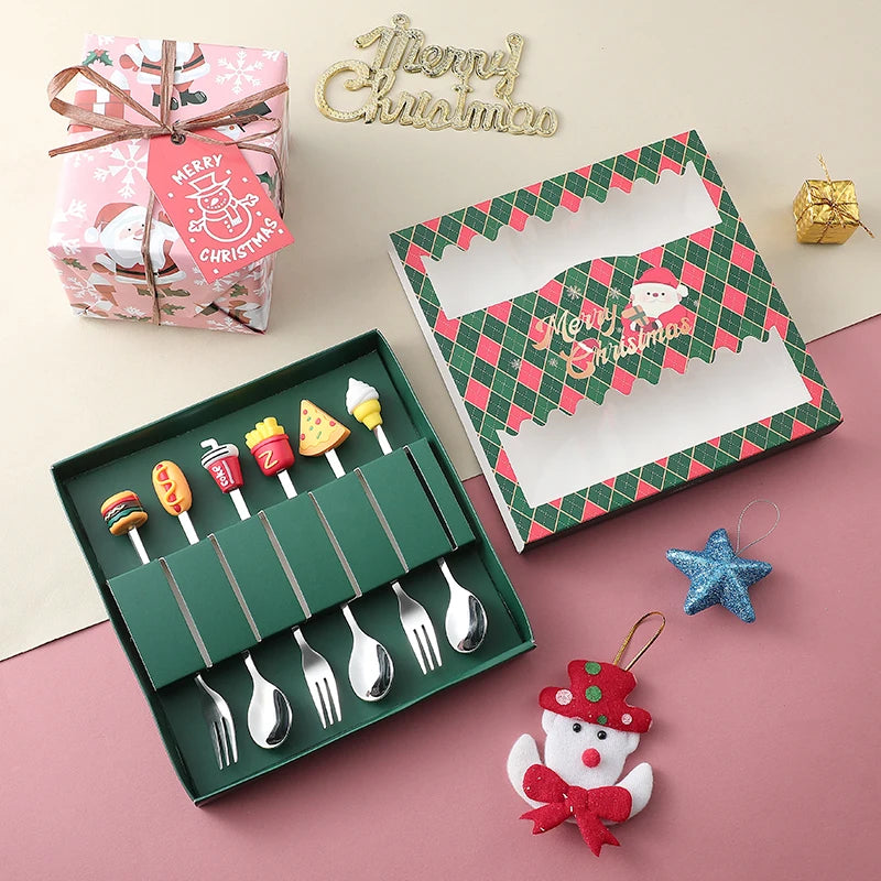 Christmas Stainless Steel Cutlery Set – Cartoon Knife Fork Spoon Holiday Cutlery Set Axl