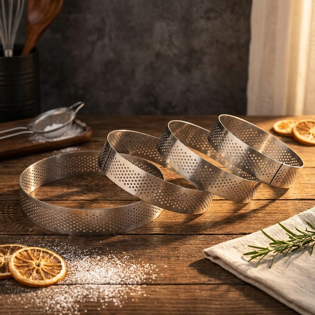 Perforated Stainless Steel Tart & Flan Ring Molds – 5 Sizes Tart Baking Mold Axl