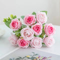 Silk Rose Artificial Bouquet – Wedding, Home & Decor Gift Artificial Flower Bouquet Axl Pink 3pcs